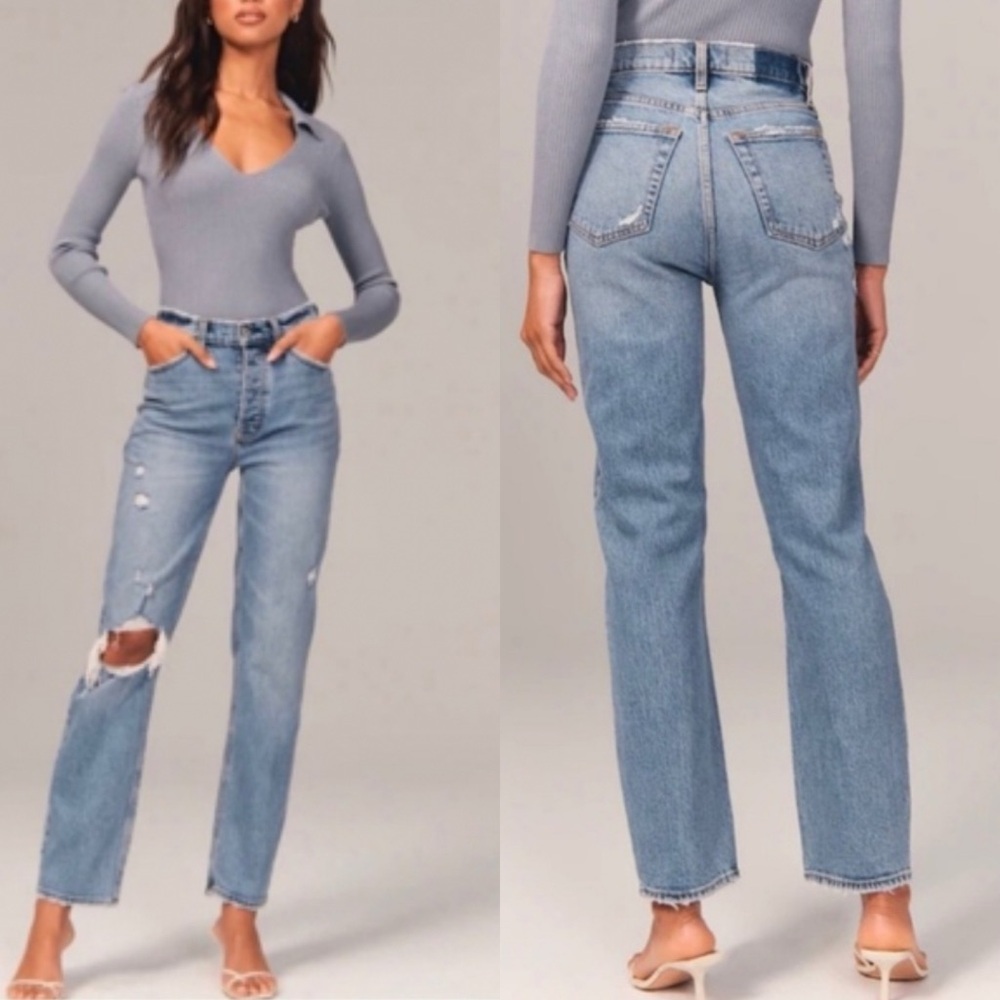 Abercrombie & Fitch Light Blue Straight Leg Jeans